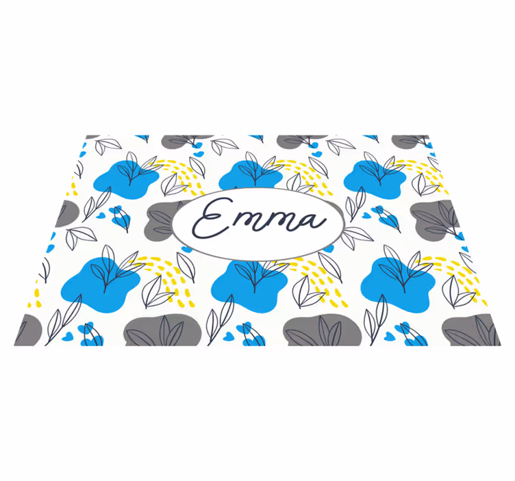 Zerbino pvc nome floreale personalizzato - TenStickers