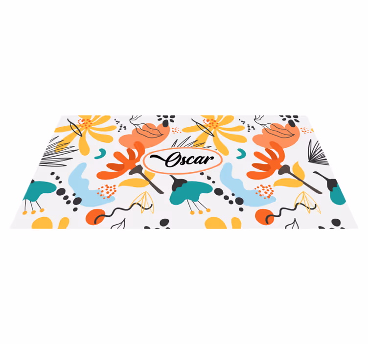 Tappeto vinile camera da letto fiori astratti personalizzati - TenStickers
