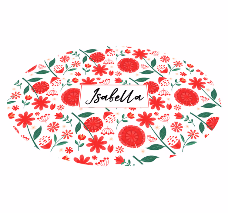 Tappeto vinile camera da letto fiori rossi personalizzati - TenStickers