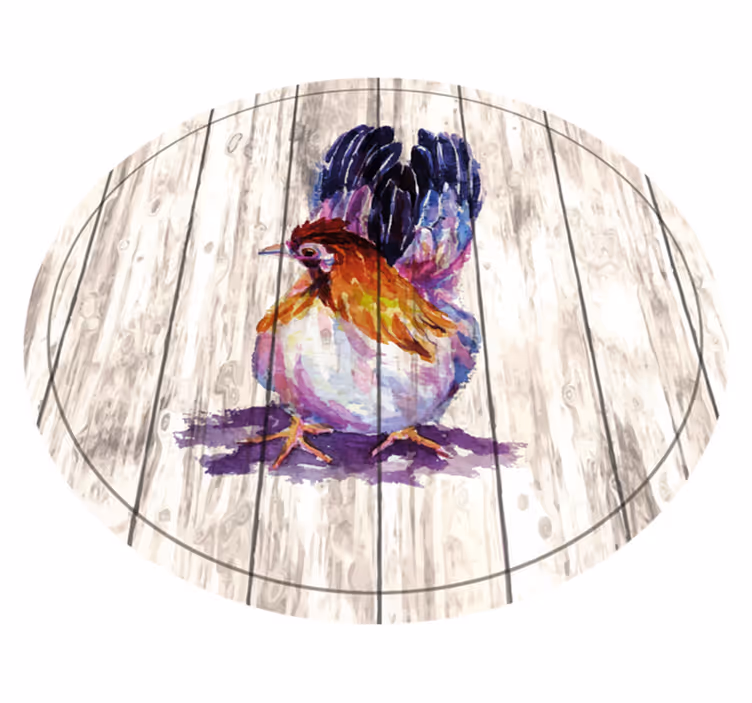 Tappeto vinile stampa animale gallo colorato incantevole - TenStickers