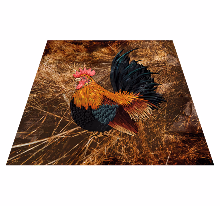 Tappeto vinile stampa animale raffigurazione gallo vivace - TenStickers