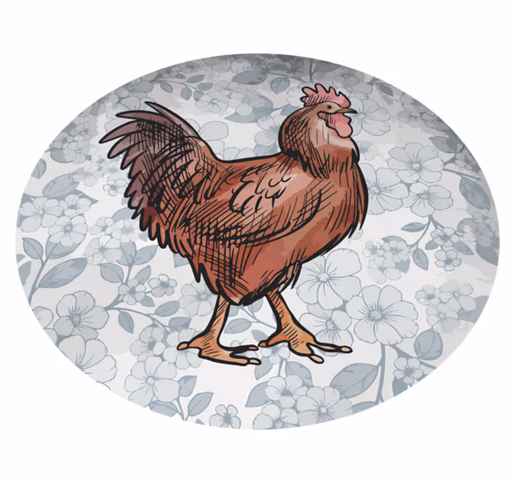 Tappeto vinile animali gallo affascinante - TenStickers