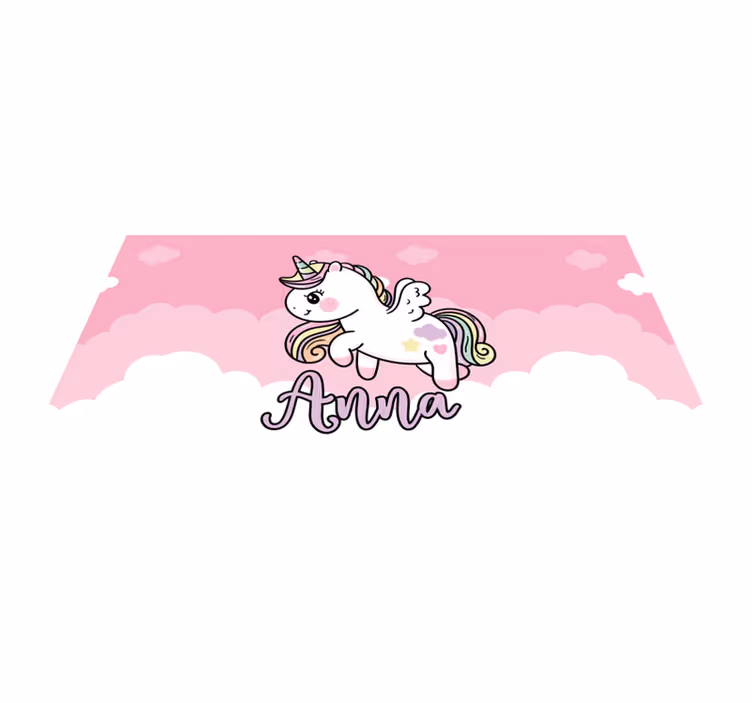 Tappeto vinile per bambini unicorno rosa personalizzabile - TenStickers