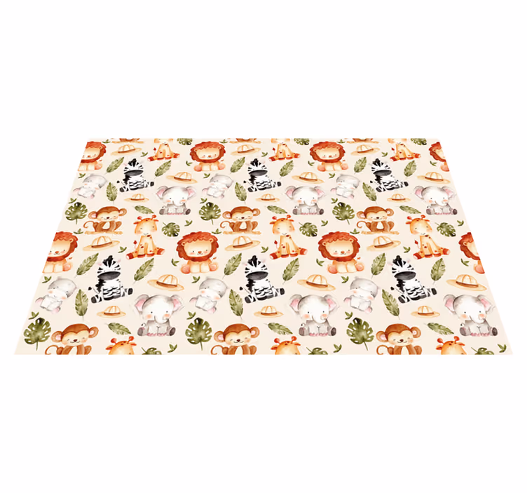 Tappeto vinile bebé simpatici animali da safari - TenStickers