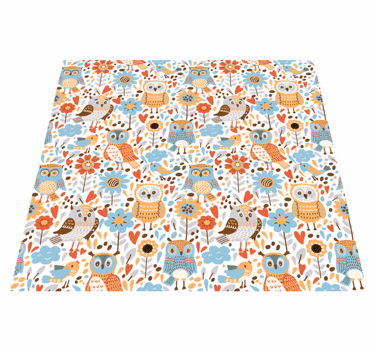 Tappeto vinile animali grazioso motivo a gufo - TenStickers
