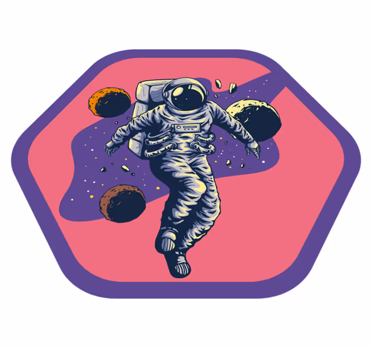 Tappetto vinile stelle viaggio dell'esploratore spaziale - TenStickers