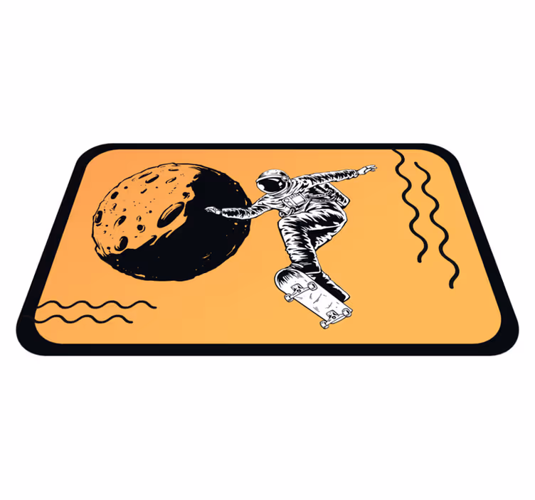 Tappeto vinile per bambini astronauta sullo skateboard - TenStickers