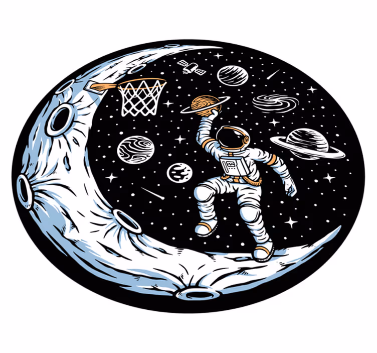 Tappetto vinile stelle astronauta che fa il bagno - TenStickers