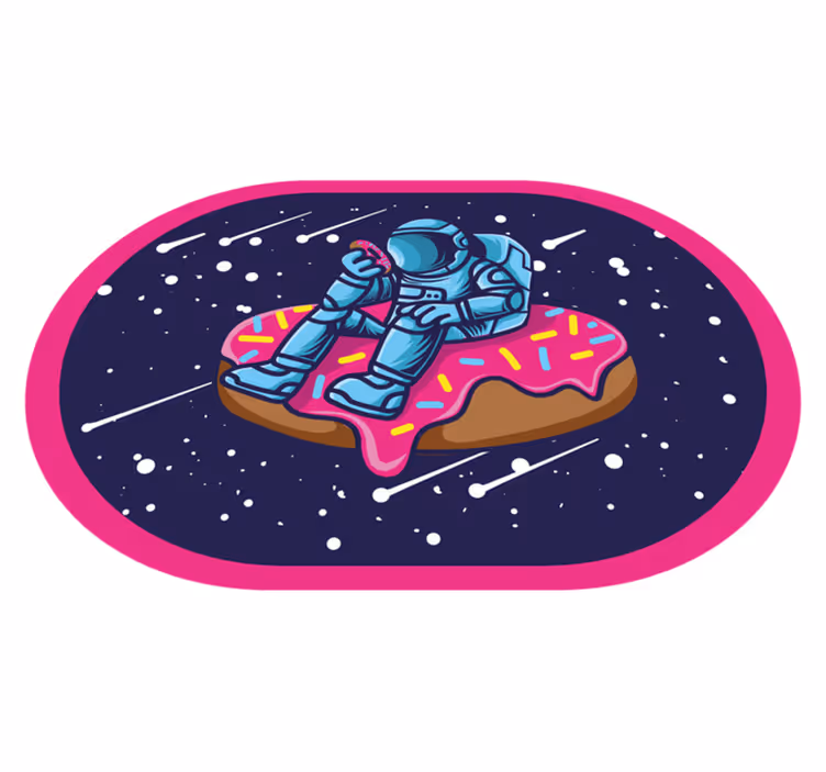 Tappeto vinile per ragazzi astronauta sulla ciambella - TenStickers