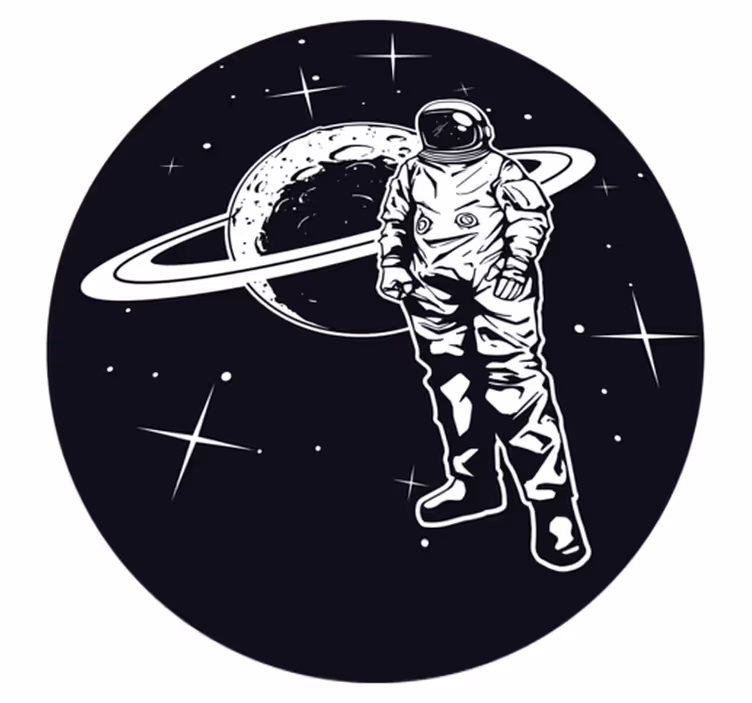 Tappetto vinile stelle cosmonauta nel cosmo - TenStickers