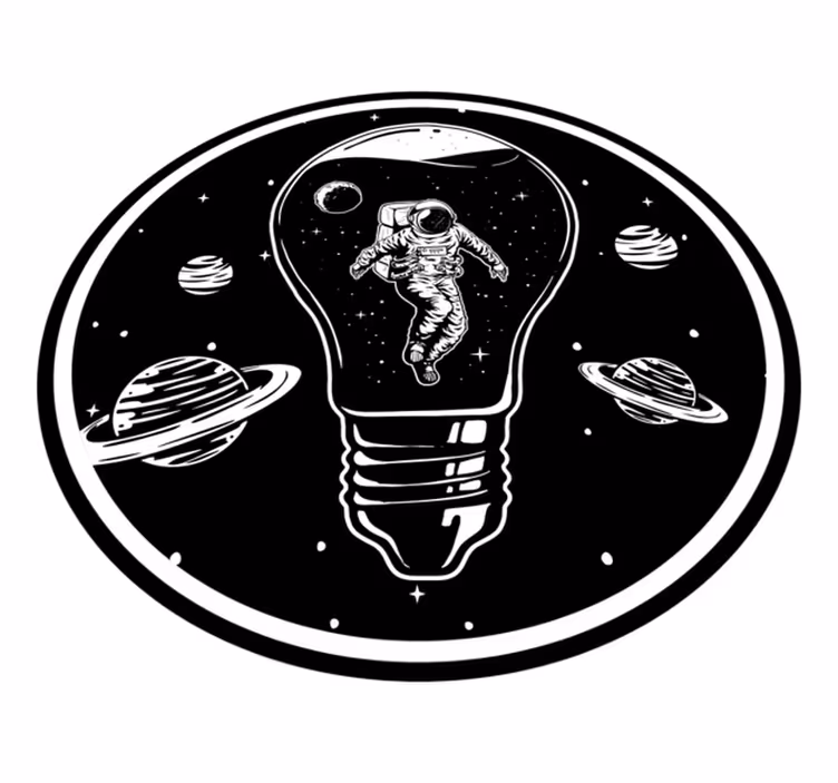 Tappetto vinile stelle cosmonauta nella lampadina - TenStickers