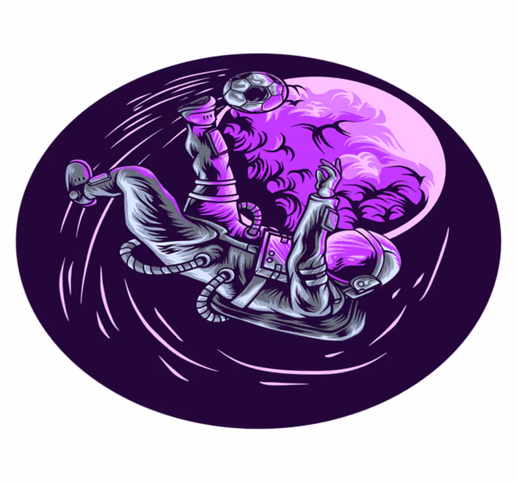 Tappetto vinile stelle astronauta galleggiante - TenStickers