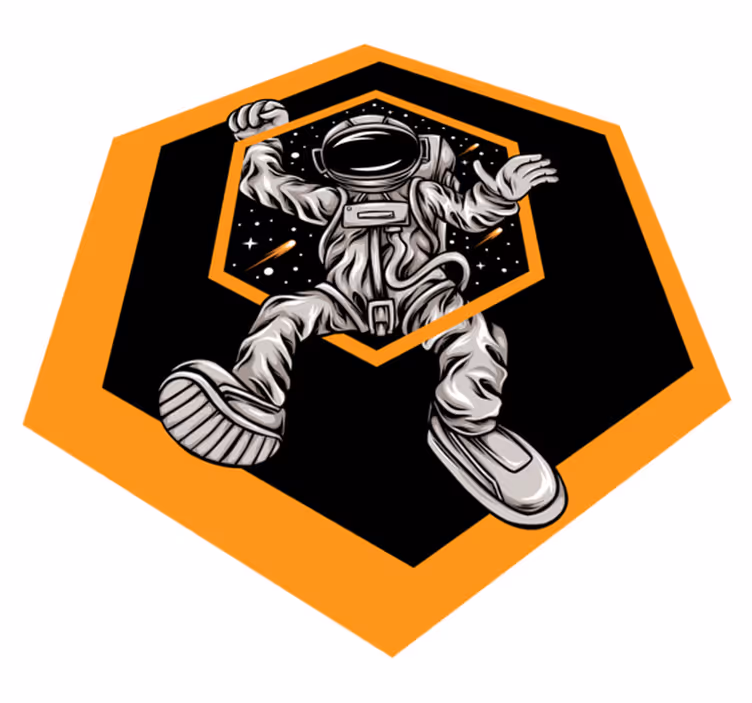 Tappetto vinile stelle avventura cosmica dell'astronauta - TenStickers