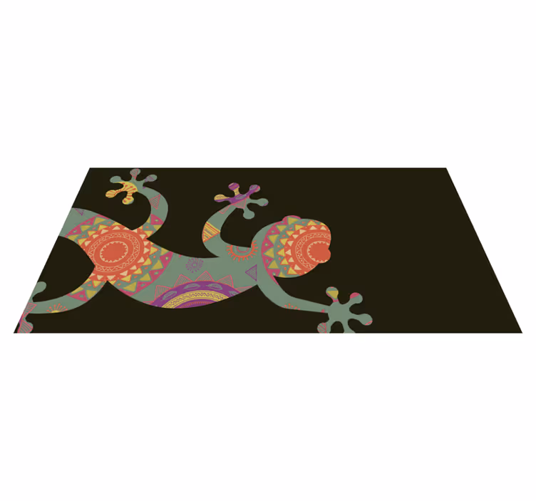 Tappeto vinile Mandala lucertola geometrica colorata - TenStickers