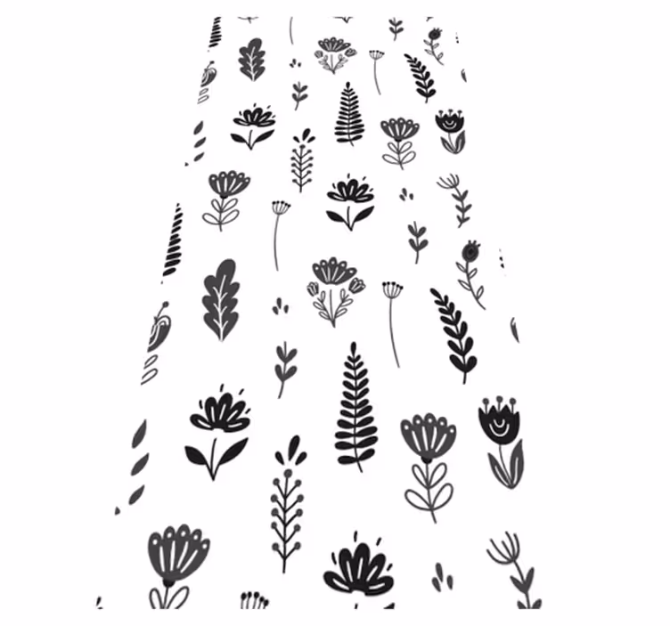 Tappeto vinile fiori motivo a silhouette floreale - TenStickers