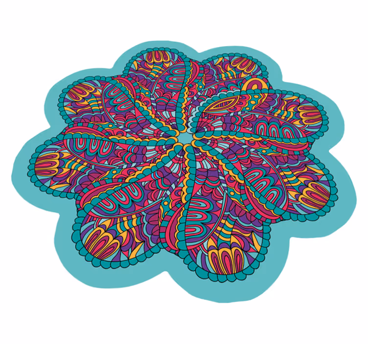 Tappeto vinile Mandala motivo colorato e vibrante - TenStickers