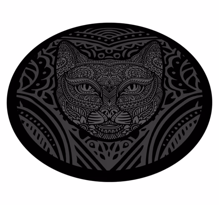 Tappeto vinile animali faccia di gatto nero - TenStickers
