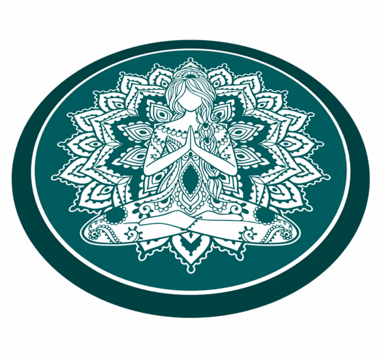 Tappeto vinile Mandala arte verde meditativa - TenStickers