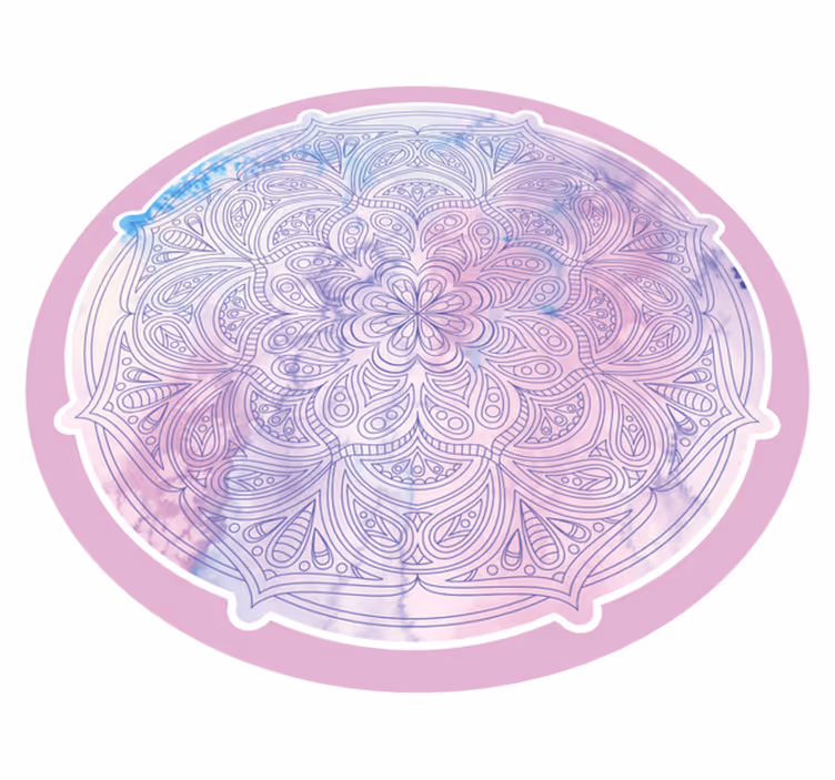 Tappeto vinile Mandala floreale rosa pastello - TenStickers