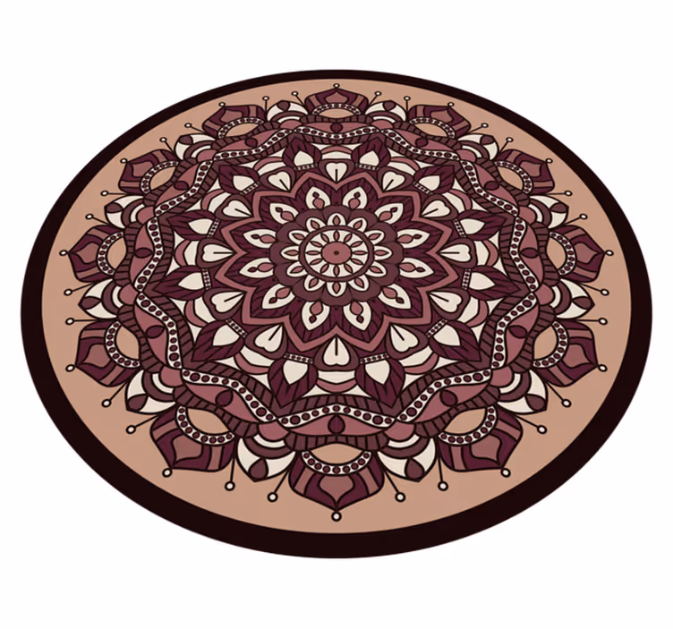Tappeto vinile Mandala motivo complesso marrone - TenStickers