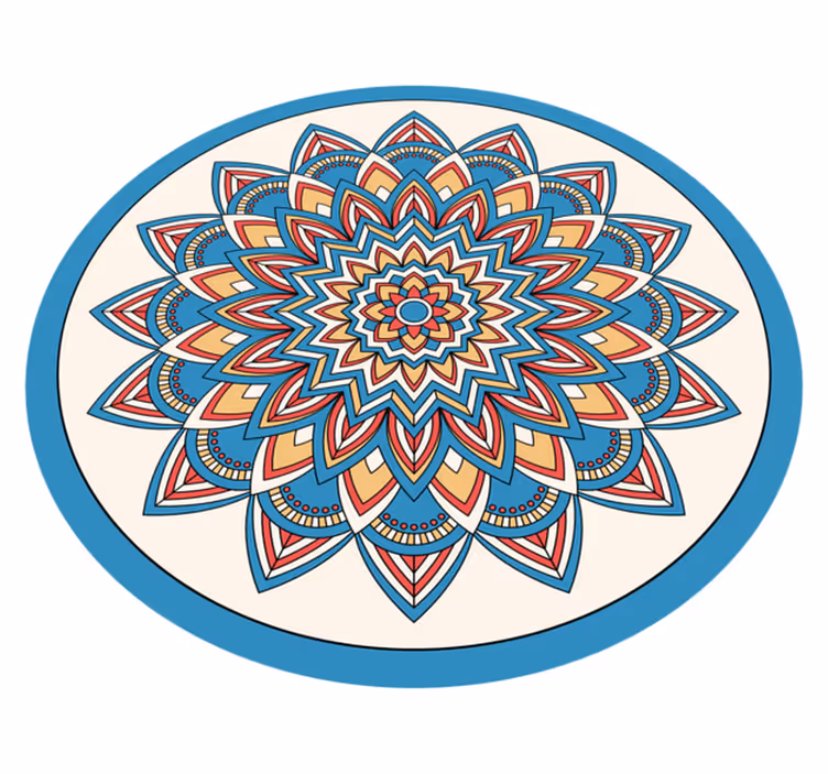 Tappeto vinile Mandala vivace disposizione botanica - TenStickers