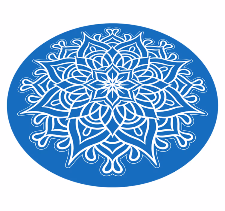 Tappeto vinile Mandala intricata composizione blu - TenStickers