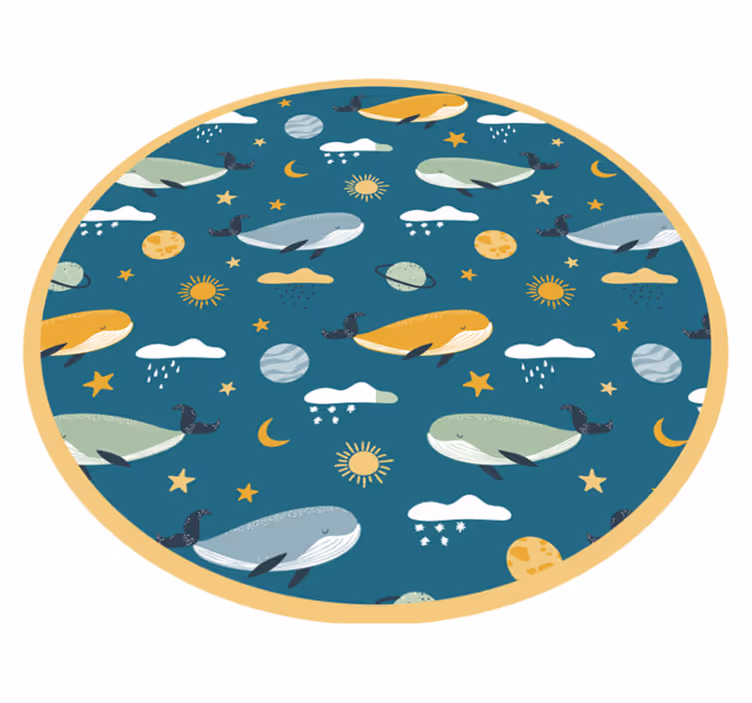 Tappeto vinile per bambini avventura con le balene - TenStickers