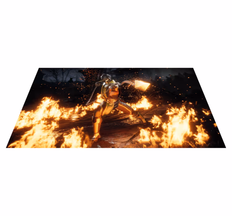 Tappeto in vinile per ragazzi Disegno del fuoco ninja - TenStickers