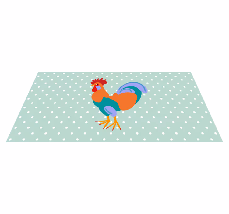 Tappeto vinile animali opera d'arte gallo vibrante - TenStickers