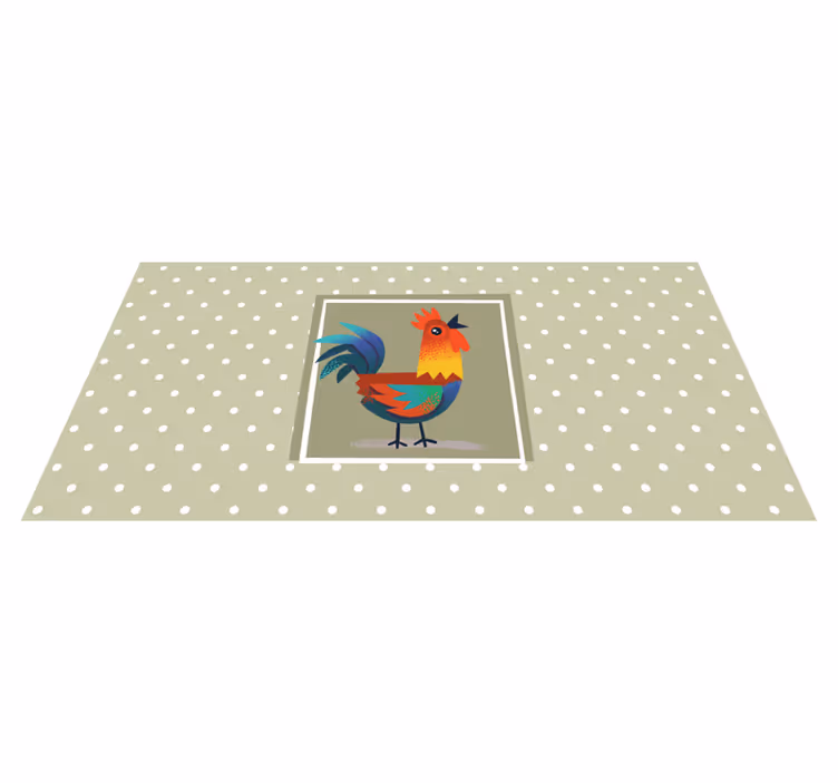 Tappeto vinile animali esposizione di galli colorati - TenStickers