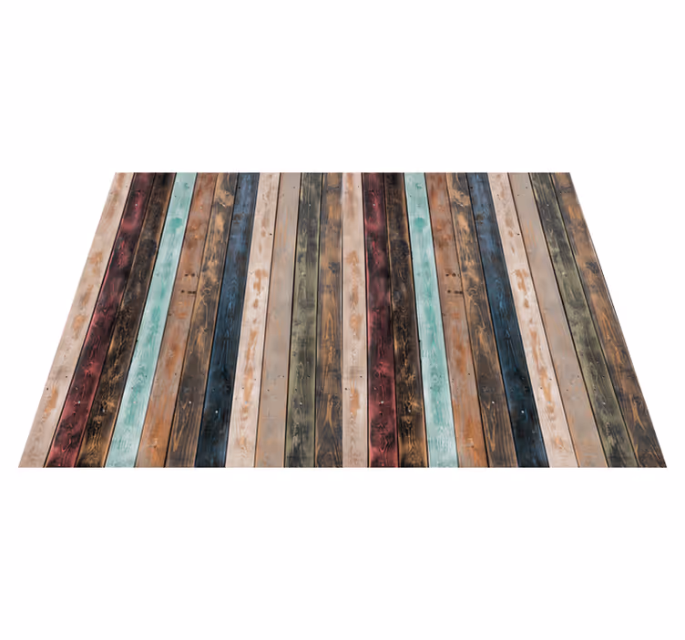 Tappeto vinile effetto legno assi classiche colorate - TenStickers