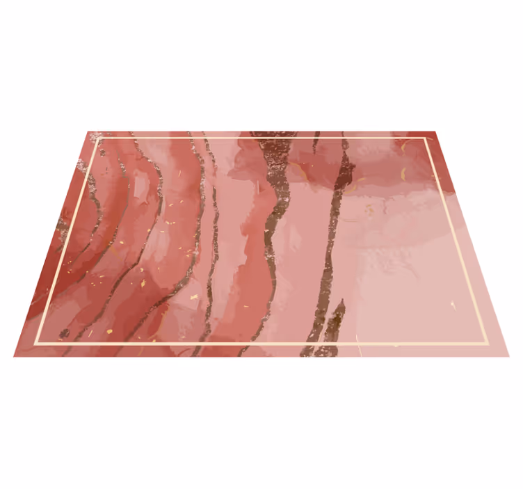 Tappeto vinile effetto marmo eleganti vortici rosa - TenStickers