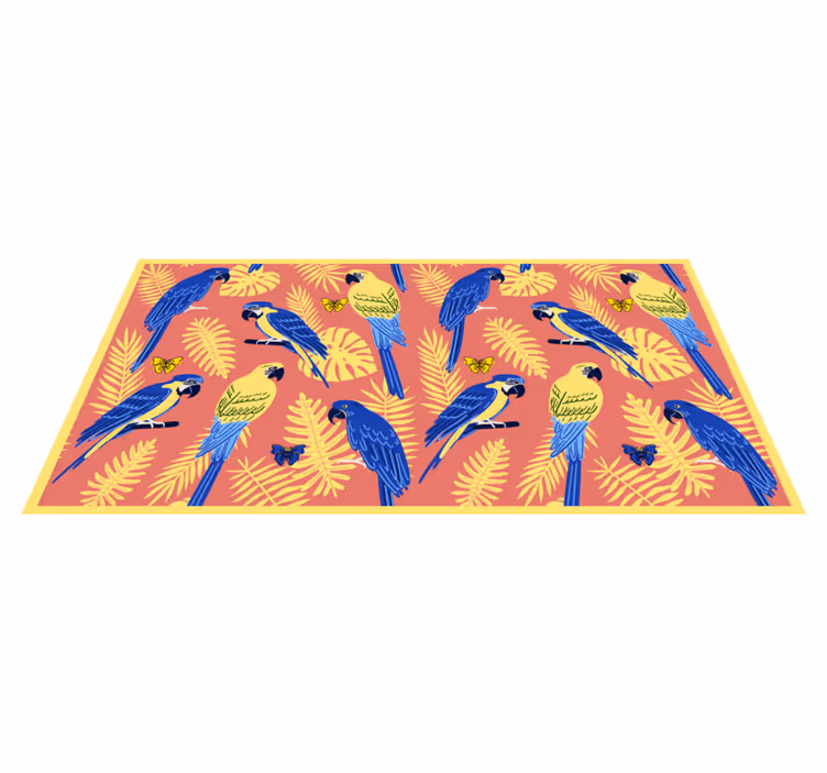 Tappeto vinile natura modelli di pappagalli tropicali - TenStickers