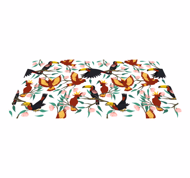 Tappeto vinile natura delizia degli uccelli tropicali - TenStickers