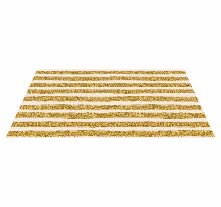 Tappeto vinile strisce glitter dorato - TenStickers