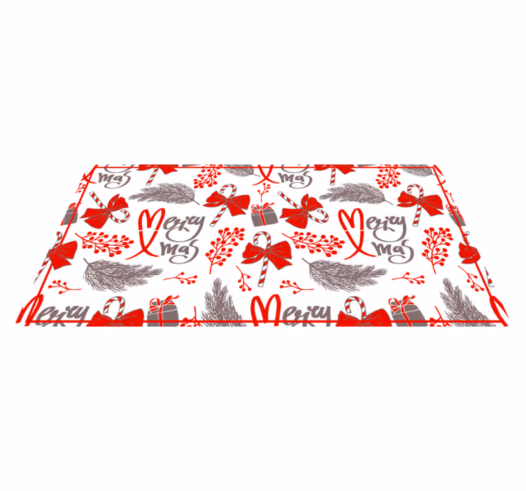 Tappeto Vinile Natale saluti e cuori - TenStickers