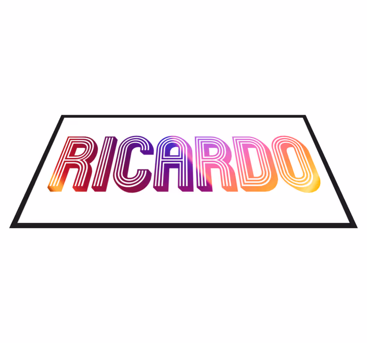 Tappeto vinile per ragazzi nome personalizzato al neon - TenStickers