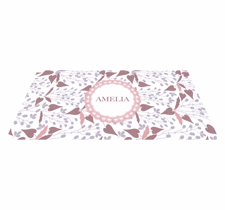 Tappeto vinile con nome motivo floreale - TenStickers
