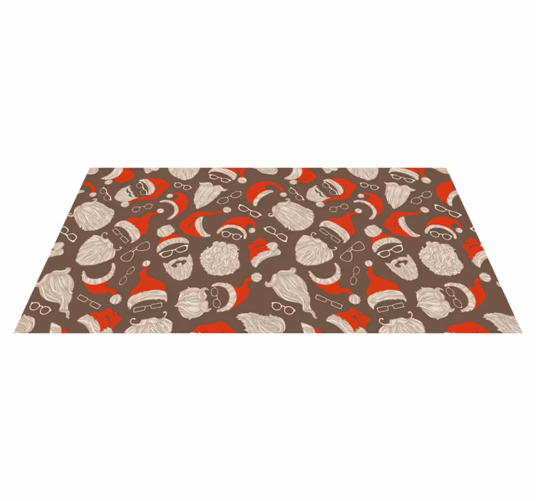 Tappeto vinile natale motivo faccette di babbo natale - TenStickers