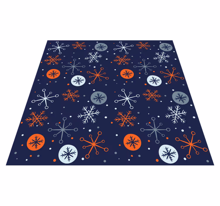 Tappeto Vinile Natale motivi a fiocco di neve - TenStickers