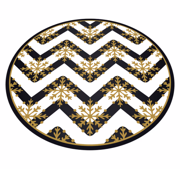 Tappeto Vinile Natale motivo a fiocco di neve a chevron - TenStickers