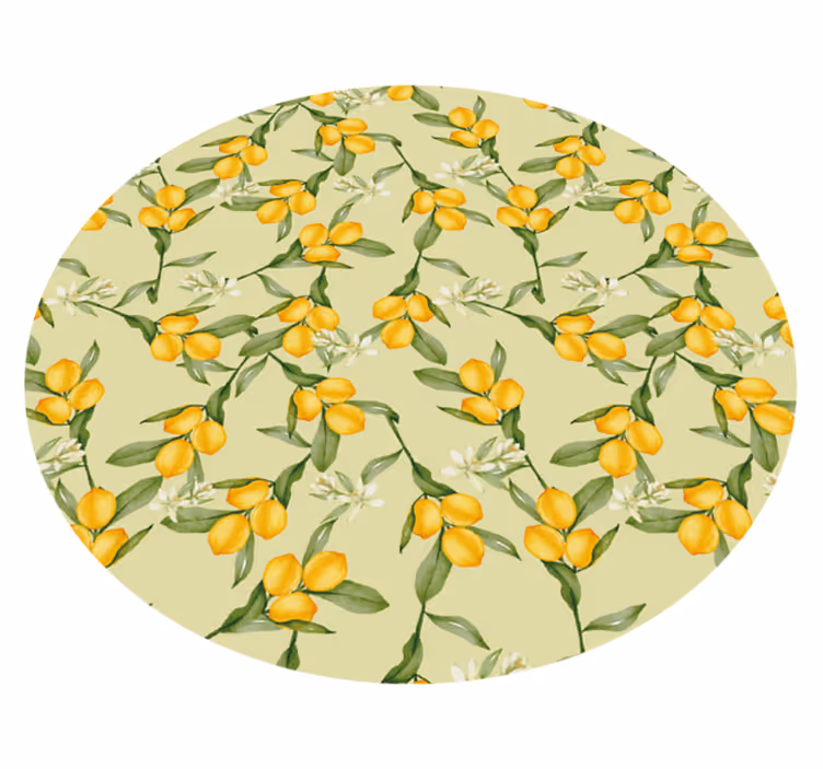 Tappeto pvc cucina motivo a fiori di agrumi - TenStickers