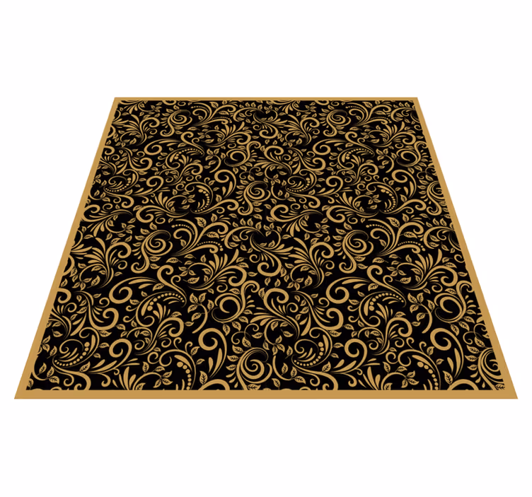 Tappeto vinile fiori elegante motivo a vortici - TenStickers