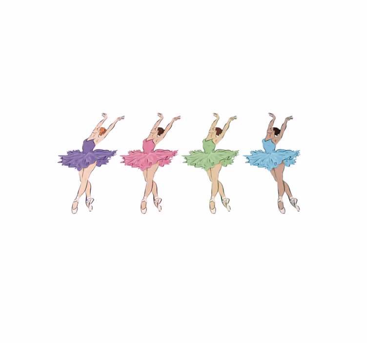 Tappeto vinile per bambini set di ballerini di balletto - TenStickers