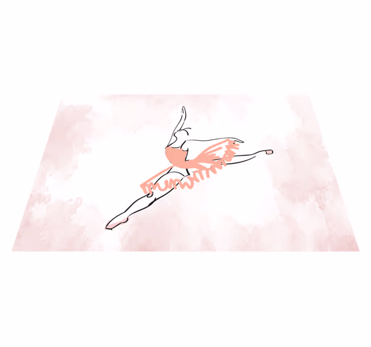 Tappeto vinile per ragazzi silhouette ballerina aquarella - TenStickers