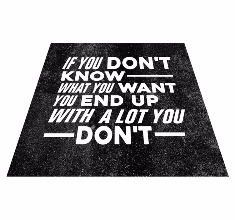 Tappeto vinile frase sai cosa - TenStickers