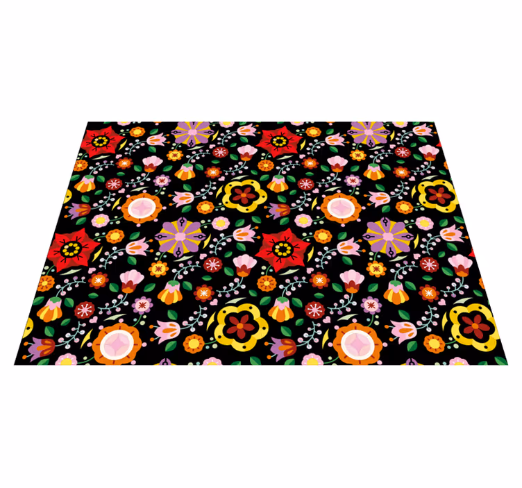 Tappeto vinile fiori brillante illustrazione botanica - TenStickers