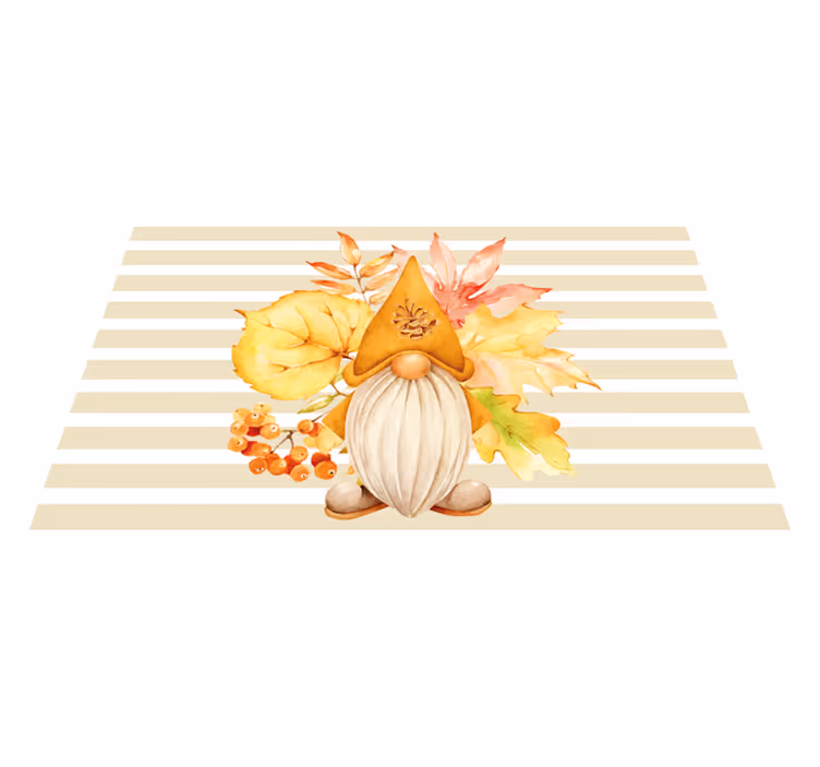 Tappeto vinile strisce ciondolo gnomo autunnale - TenStickers