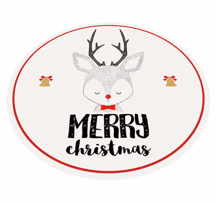 Tappeto Vinile Natale opera d'arte festiva con renne - TenStickers