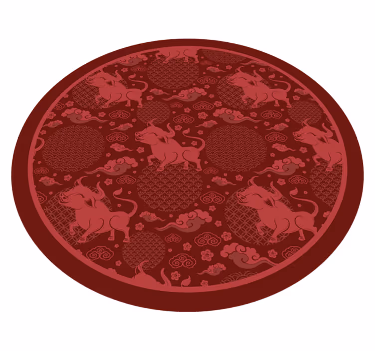Tappeto in vinile soggiorno motivo a bue giocoso - TenStickers